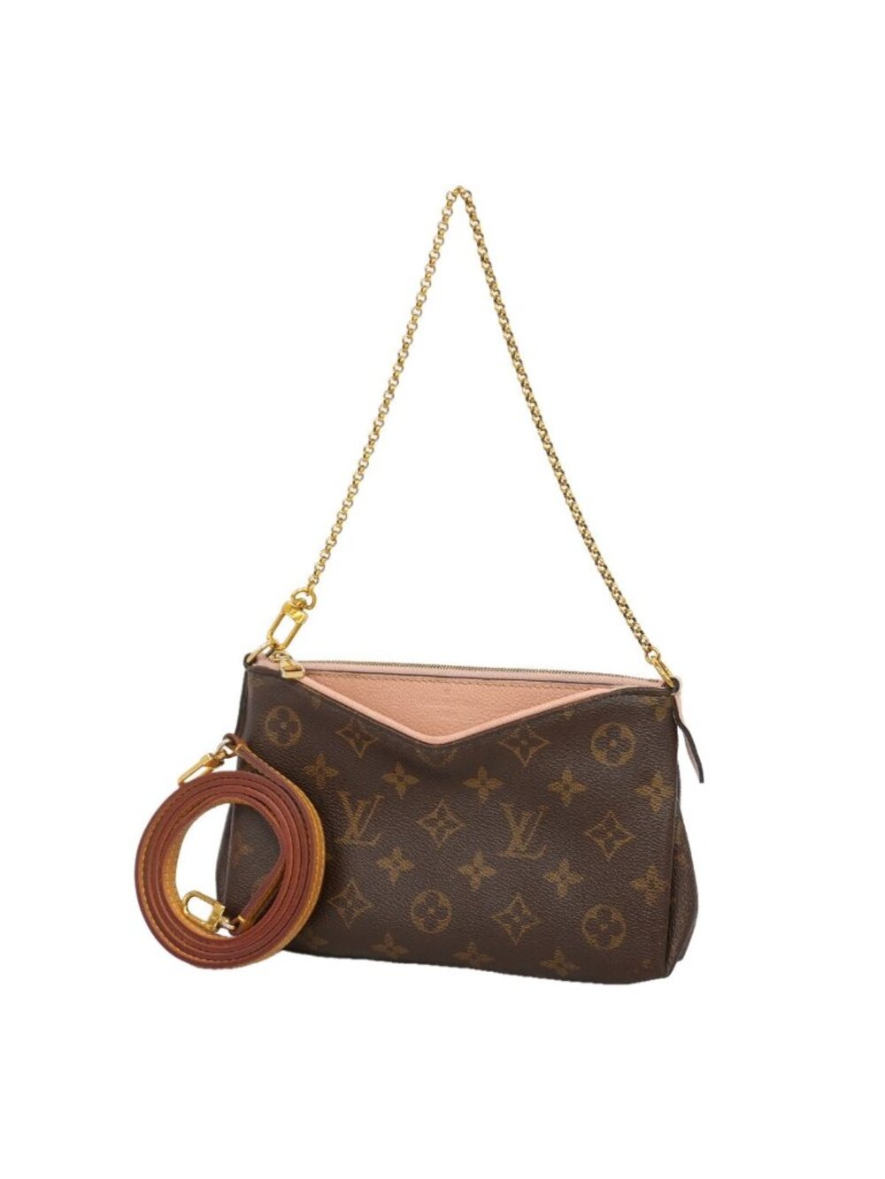 Louis Vuitton Handbag Monogram Pallas Clutch Rose Poudre 2-Way